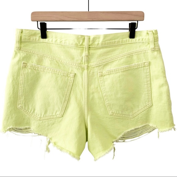 Abercrombie Annie High Rise Frayed Cut Off Destroyed Denim Short Pastel Neon NEW - Picture 3 of 13